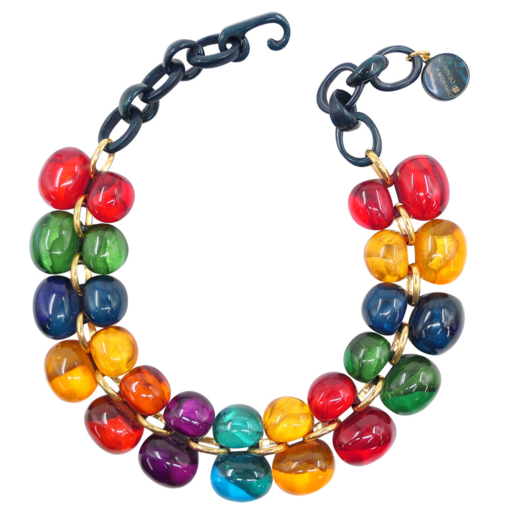 J913 / DENAIVE VINTAGE / SPECTACULAIRE COLLIER BAROQUE RÉSINE J913 / DENAIVE VINTAGE / SPECTACULAIRE COLLIER BAROQUE RÉSINE